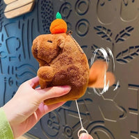 1-20PCS Plush Persimmon Wagging Tail Capybara Key Pendant Cute Plush Keychain Plush Doll Toy Schoolbag Pendant Gift Pendant Econic Blanks