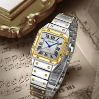 Square Women Watches Ladies Quartz Watch Female Wristwatch Stainless Steel Bamboo Strap Casual Lady Clock Watch Relogio Feminino Quick Pick Grocers