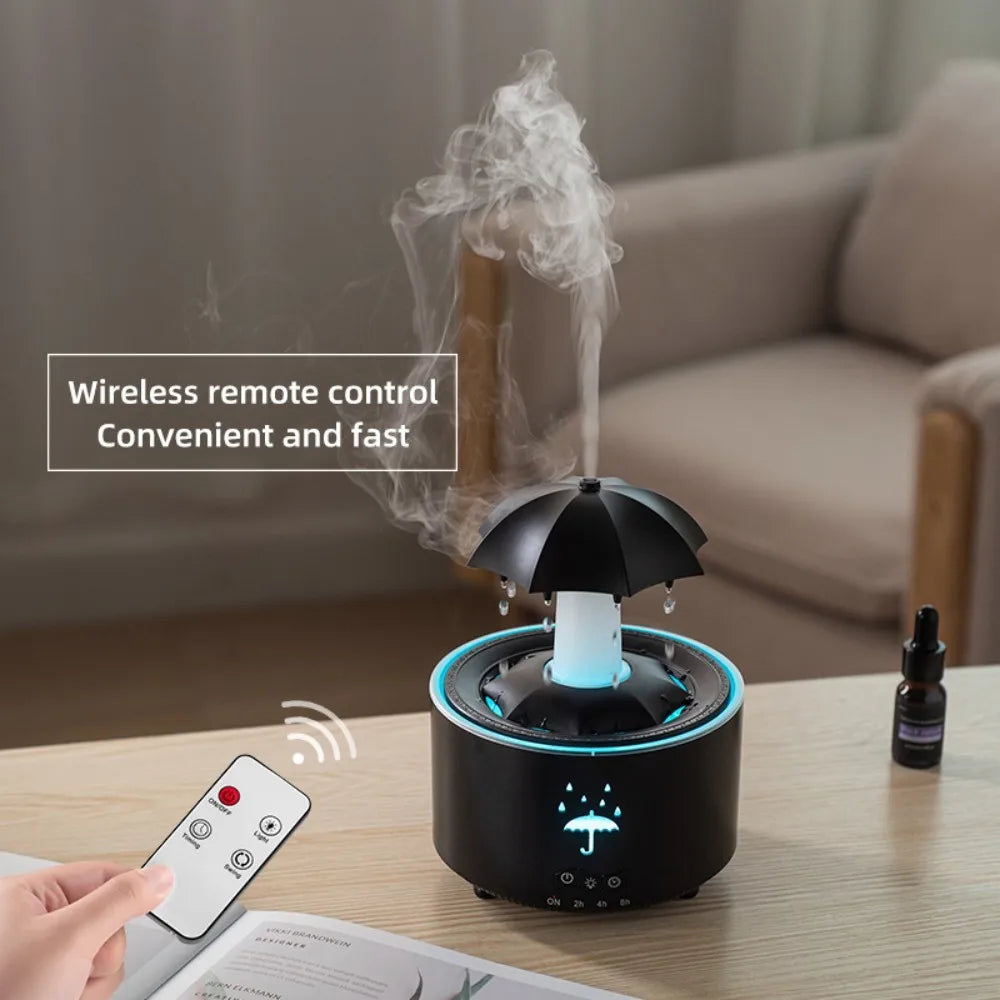 Rotating Umbrella Water Drop Air Humidifier with Colourful Night Lights Mute Spary Home Essential Oil Aroma Diffuser Humidifier Quick Pick Grocers