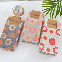 4Pcs Kitchen Cleaning Cloths Soft Absorbent Dishcloth Coral Fleece Sunflower Wiping Towel Rags Household Cleaning Cloth 30X30CM Econic Blanks