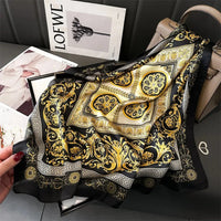 New Four Seasons Fashion Print Silk Square Scarf 70x70cm Fashionable Four Seasons Headband Luxury Sunscreen Shawl Bandannas Econic Blanks