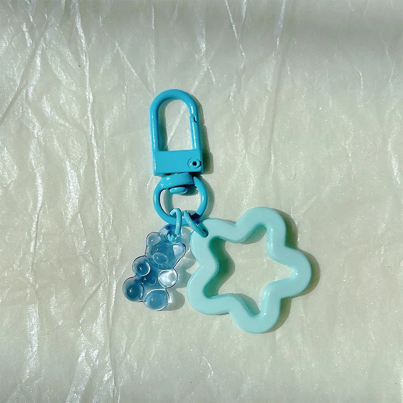 10pcs Metal Keyrings Buckle With Stars Bear Pendant Colored Keychain For Diy Jewelry Making Key Ring Accessories Wholesale Econic Blanks