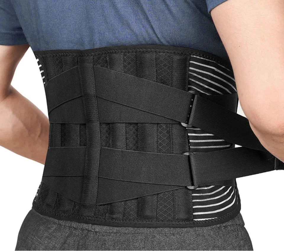 AOLIKES Lower Back Brace with 6 Stays Anti-skid Orthopedic lumbar Support Breathable Waist Support Belt for Gym Pain Relief Econic Blanks