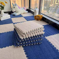 10Pcs 30*30CM Creative Plush Puzzle Foam Floor Mat Puzzle Carpet Warm Playmat Interlocking Exercise Tiles Fluffy Area Rugs Quick Pick Grocers