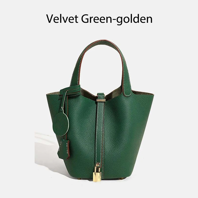 MENDY Women Bags Handbags Bucket Bag Real Leathe Fashion Tote Bag Genuine Leather Luxury Desginer Big Size Large Lady Hand Bags Quick Pick Grocers