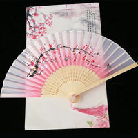 Hand Fan Foldable Silk Fan Noodles Bamboo Fan Bones Halloween Cosplay Prop Christmas Wedding Decoration Party Gifts Art Crafts Econic Blanks