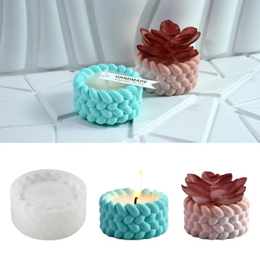Hemp Rope Candle Cup Silicone Mold DIY Succulent Flower Pot Home Decor Molds Cement Gypsum Resin Clay Craft Storage Box Mould Econic Blanks