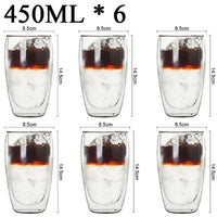 2-18PCS Double Wall High Borosilicate Glass Mug Heat Resistant Tea Milk Juice Coffee Water Cup Bar Drinkware Gift Creativity Set Quick Pick Grocers