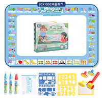 100x80CM Magic Water Drawing Mat Coloring Doodle With Reusable Magic Pens Montessori Painting Board Educational Toys Kids Gifts Econic Blanks