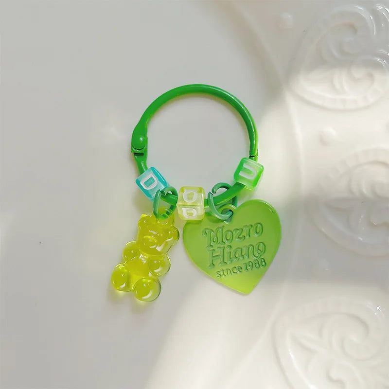 10pcs Metal Keyrings Buckle With Stars Bear Pendant Colored Keychain For Diy Jewelry Making Key Ring Accessories Wholesale Econic Blanks