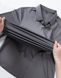 Premium Men's Ultra Stretch Dress Shirts Long Sleeve High Quality Business Formal Wrinkle-free Soft White Social Male Clothing Quick Pick Grocers