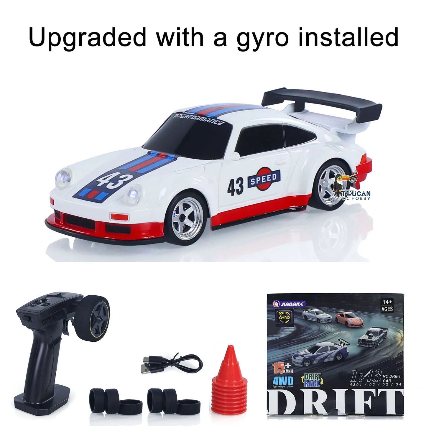 New RC Drift Car Upgraded Gyro 1/43 Racing RTR 4WD Four-wheel Drive High Speed Radio Control Model 2.4g Drift Race Car Mini Gift Econic Blanks