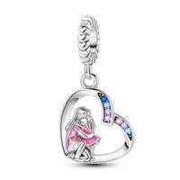2025 Hot Sale Charms Bead 925 Sterling Silver Pink Butterfly Luminous Firefly Dangle Fit Bangle Bracelet Necklace DIY Jewelry Econic Blanks