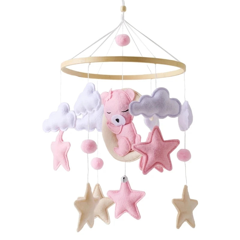 Baby Rattle Toy Bed Bell Bracket Wooden Mobile 0-12 Months Newborn Crochet Bed Bell Hanging Toys Holder Bracket Infant Crib Gift Purest Peak