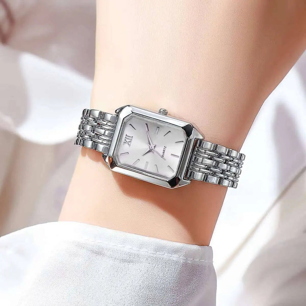 Fashion Rectangle Women Quartz Watch Luxury Analog Wristwatches Reloj Mujer Girls Clock Gift（Without Box） Quick Pick Grocers