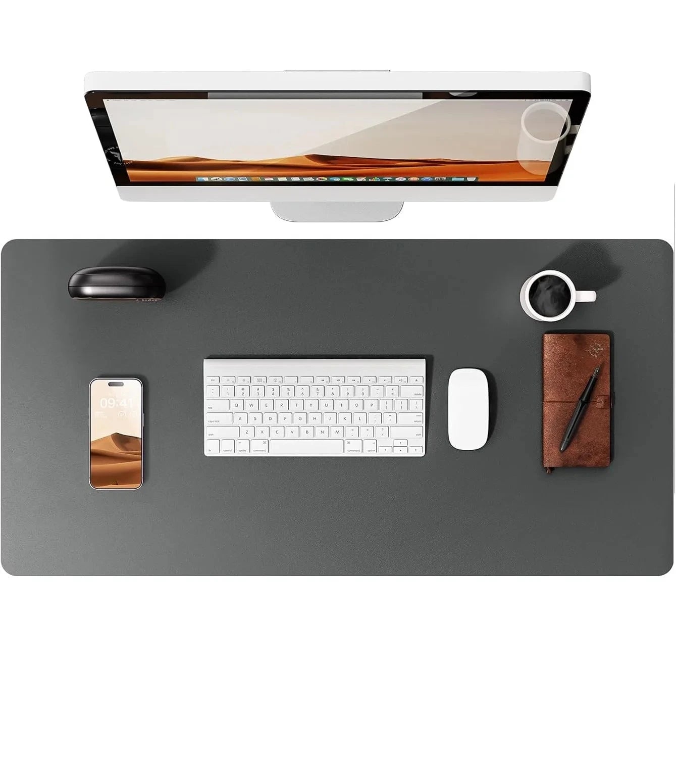 Large Mouse Pad,Office Desk Mat, Leather Desk Pad Protector, Non-Slip PU Leather Desk Blotter, Laptop Desk Pad Econic Blanks
