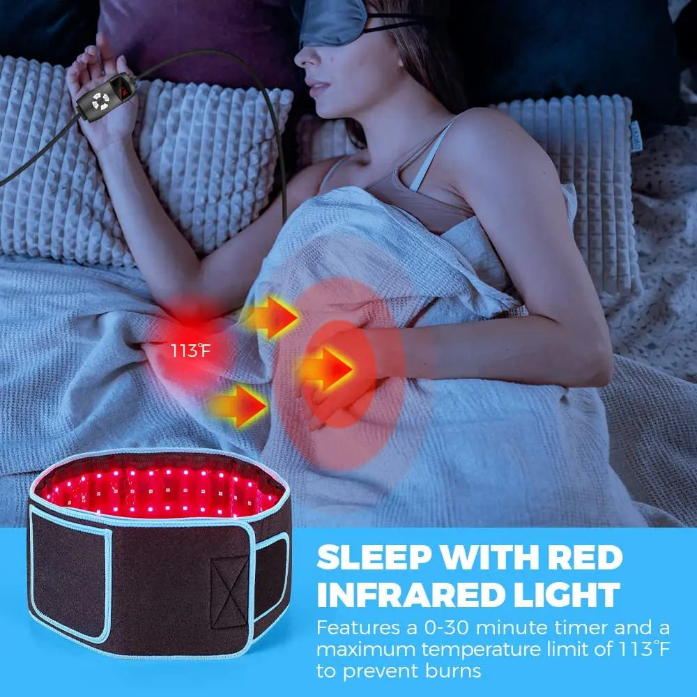 Red ＆Infrared Light Therapy Belt 850nm 660nm LED Beauty Devices fo Wrap Burn Fat Face Wrap Slimming  Waist Heat Pad Full Body Quick Pick Grocers