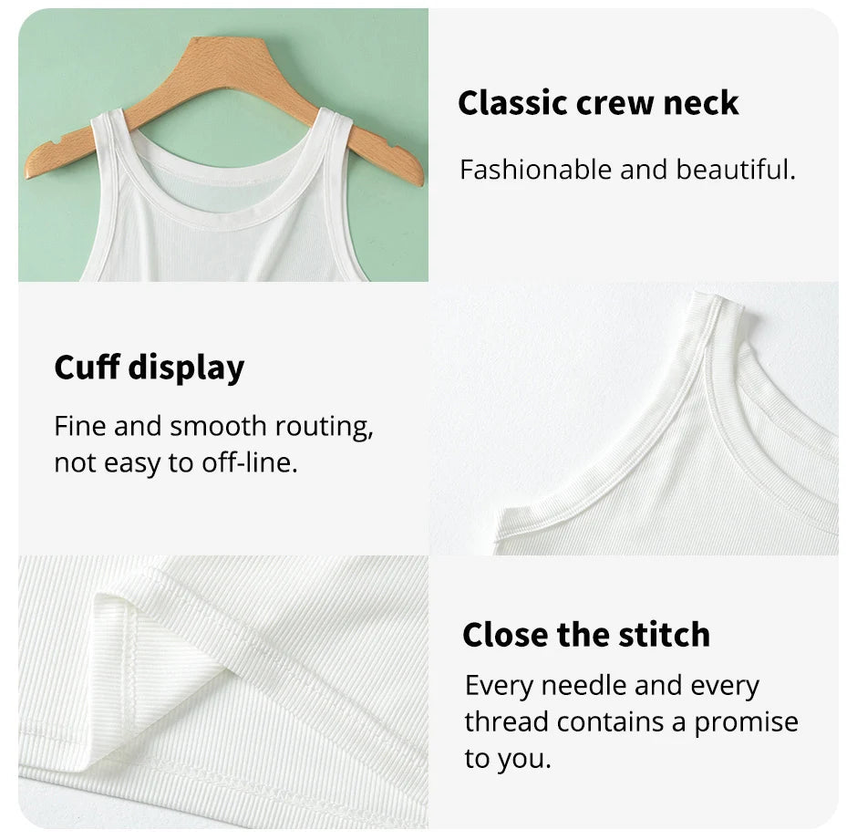 3-piece Ladies Solid Color Vest Fashion Joker Young Woman Threaded Camisole Quick Pick Grocers