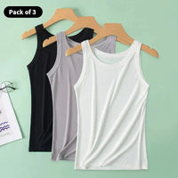 3-piece Ladies Solid Color Vest Fashion Joker Young Woman Threaded Camisole Quick Pick Grocers
