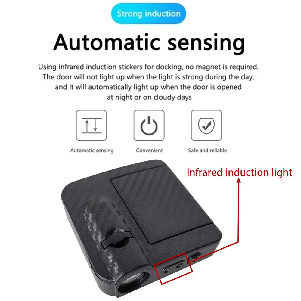 2PCS Car Angel Wings Welcome Light – LED Door Projector Lamp for Universal Car Models Econic Blanks