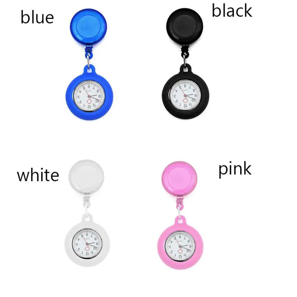 1PC New Retractable Nurse Watch Clip-on Fob Watch Doctor Medical Hanging Brooch Pin Quartz Clock Doctor Nurse Gifts Quick Pick Grocers