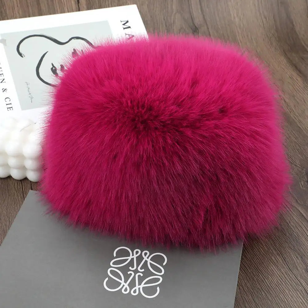 New Fluffy Fur Women's Winter Hat Winter Snow Ski Cap Female Faux Fur Thick Warm Windproof Hat Russian Hat Mink Fisherman's Hat Purest Peak
