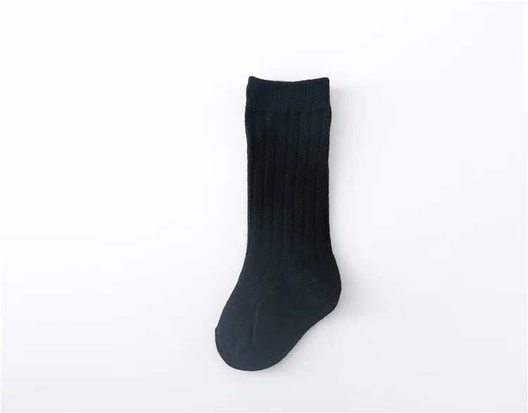 Lawadka 0-5Years Kids Boys Girls Socks Cotton Solid Striped Soft Baby Knee Long Children's Socks School Sport Baby Sock 12 Color Quick Pick Grocers