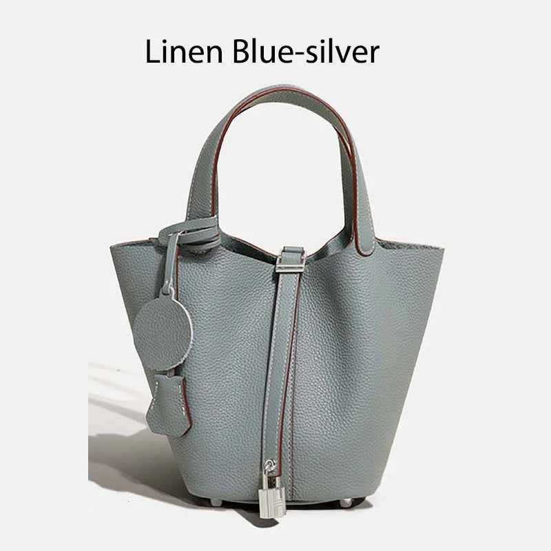 MENDY Women Bags Handbags Bucket Bag Real Leathe Fashion Tote Bag Genuine Leather Luxury Desginer Big Size Large Lady Hand Bags Quick Pick Grocers