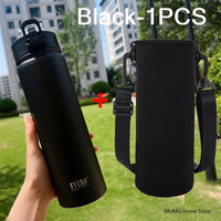 TYESO 600/750ML Thermos Bottle With Straw Stainless Steel Car Thermal Cup Sports Water Bottles Keeps Cold and Heat Thermal Mug Quick Pick Grocers