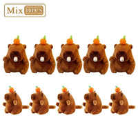 1-20PCS Plush Persimmon Wagging Tail Capybara Key Pendant Cute Plush Keychain Plush Doll Toy Schoolbag Pendant Gift Pendant Econic Blanks