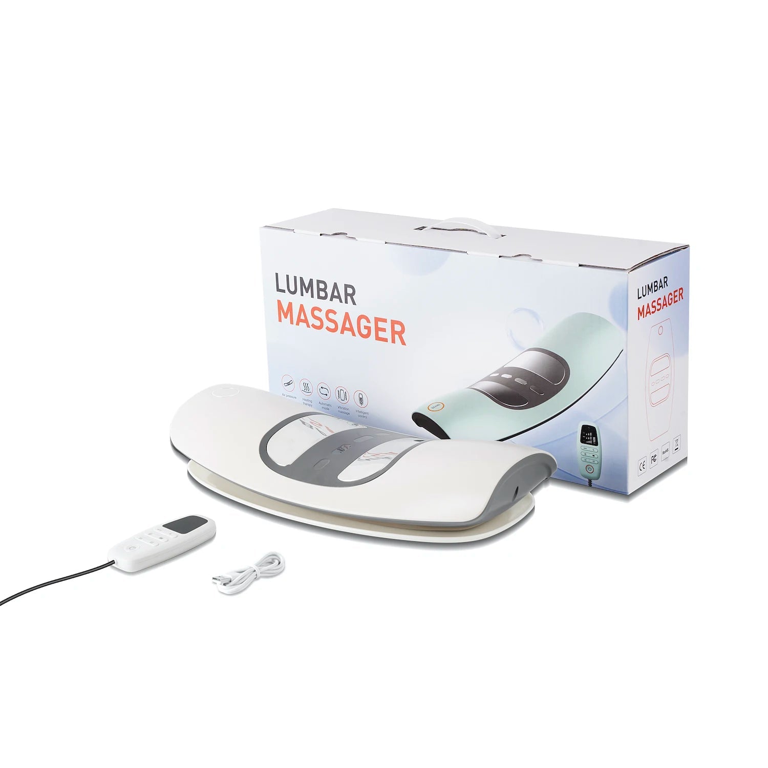 4 in 1 Lumbar Traction Device with Dynamic Airbag Traction Back Stretcher Adjustable Waist Back Massager for Muscle Relax Quick Pick Grocers