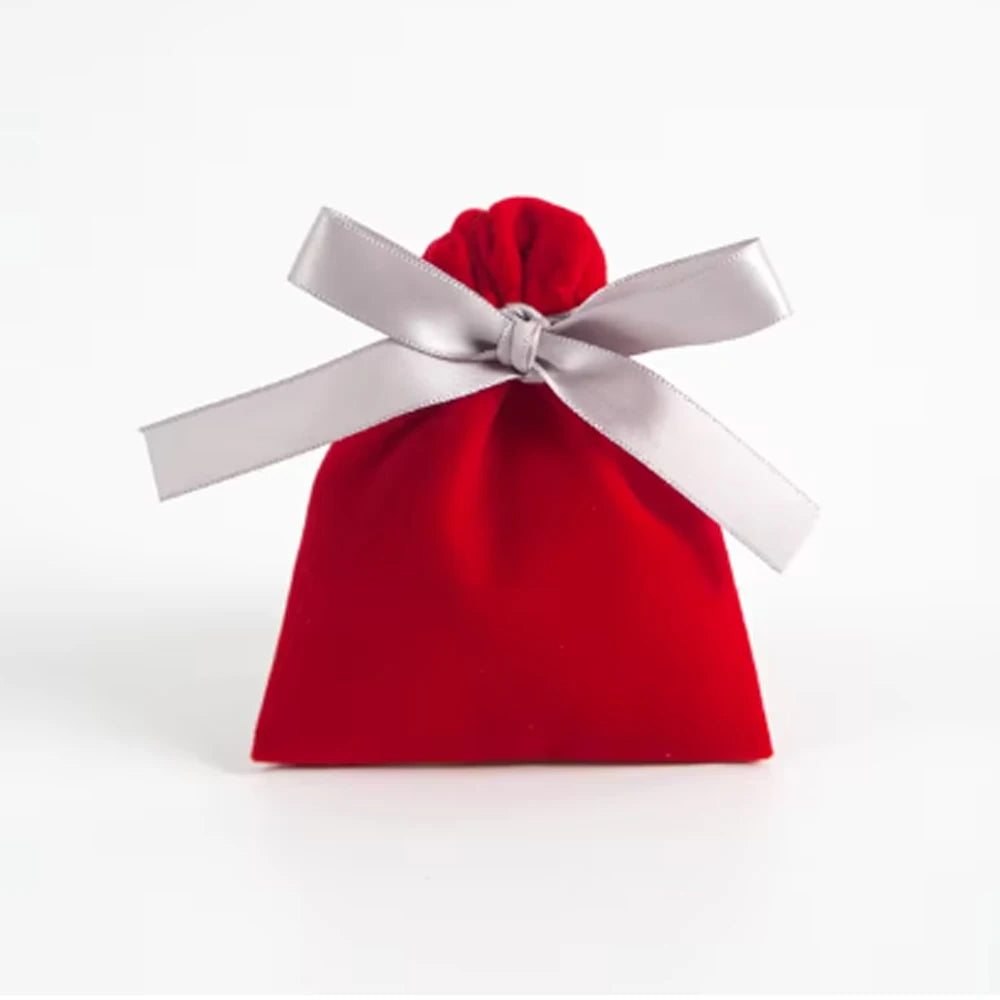 10pcs Green Jewelry Velvet Bag Ribbon Bowknot Pouches Gift Display Packing Storage Wedding Favors Travel Candy Drawstring Pocket Purest Peak