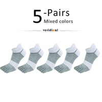 5 Pairs Five Finger Ankle Sport Socks Cotton Mens Striped Mesh Breathable Shaping Anti Friction No Show Socks With Toes EUR39-46 Quick Pick Grocers