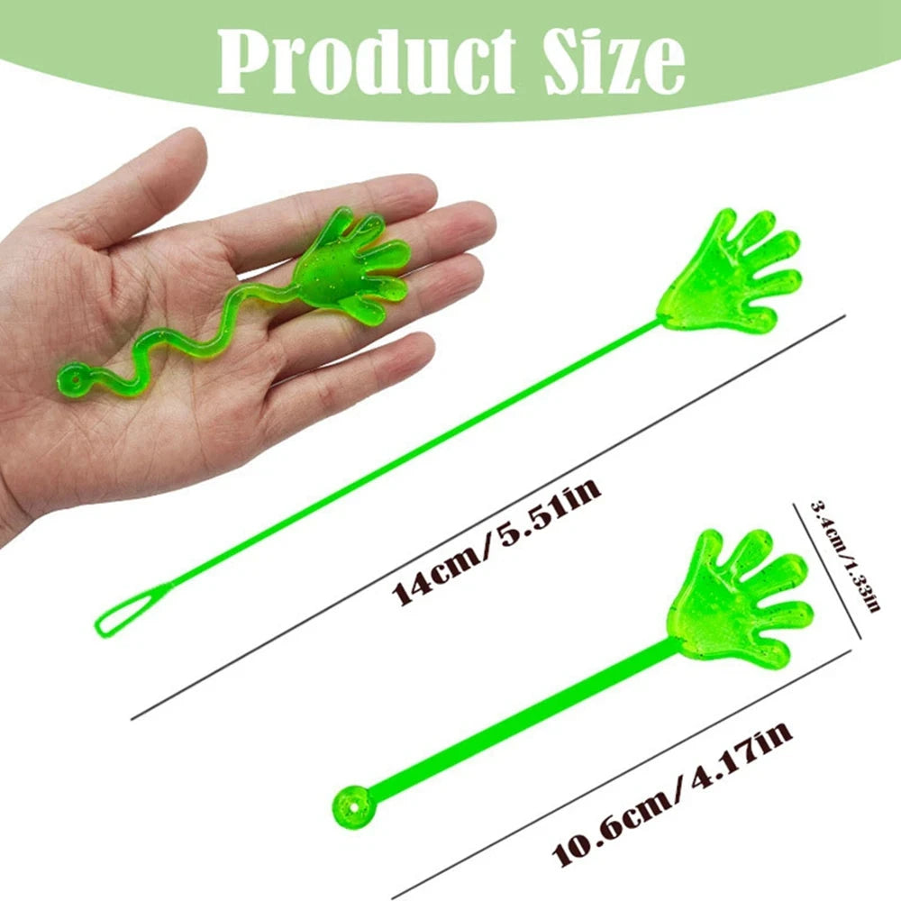 12PCS for Kids Adult Glitter Sticky Hands Mini Stretchy Stress Relief Sensory Toys Party Favors Supplies Goodie Bag Stuffers Econic Blanks