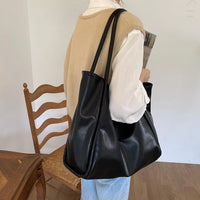 Portable Texture Tote Bag for Women, Shoulder Underarm Bag, Commuting Bag, Large Capacity, Niche Design, Autumn Winter Handbags Quick Pick Grocers