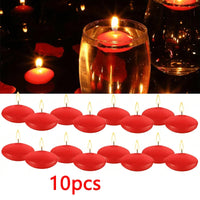 6/10/16Pcs Unscented Discs Candles Floating For Valentine's Day Party Wedding Home Bathtub Decor Romantic Confession Candlelight Purest Peak Salt