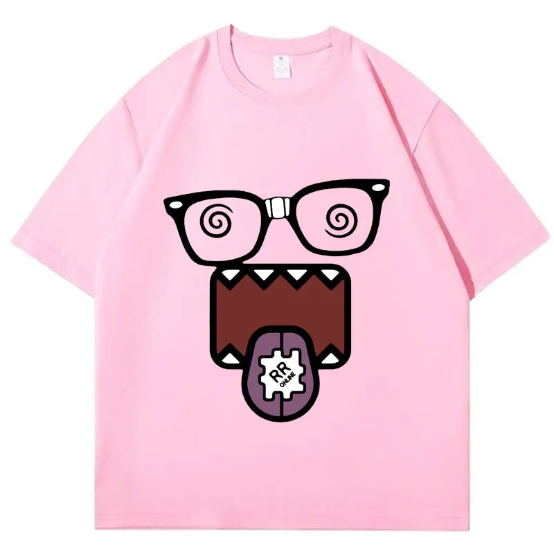 Domo Kun Funny Meme T Shirts Men's Women Clothes Classic Cotton Casual Tee Shirts Short Sleeve Summer T-shirt Tops Streetwear Quick Pick Grocers