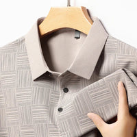 2024 Men's New Printed Business Casual Short sleeved POLO Shirt Fashion Short sleeved Comfortable and Breathable Top Quick Pick Grocers