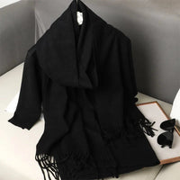 62Color Solid Women Winter Scarf Warm Thicken Cashmere Shawl Outdoor Fashion Luxury Tassels Pashmina Lady Wrap Windproof Scarves Econic Blanks