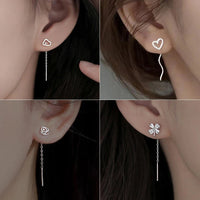 Long Tassel Heart Drop Earrings Gold Silver Color 2022 Korean Hanging Women Earrings Fashion Party Jewelry Girls Party Gift Econic Blanks