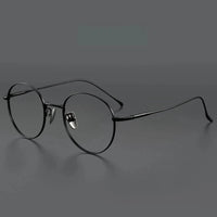 FIRADA Vintage Comfortable Eyeglasses Fashion Round Pure Titanium Eyewear Luxury Prescription Glasses Frame For Men Women ST1644 Econic Blanks