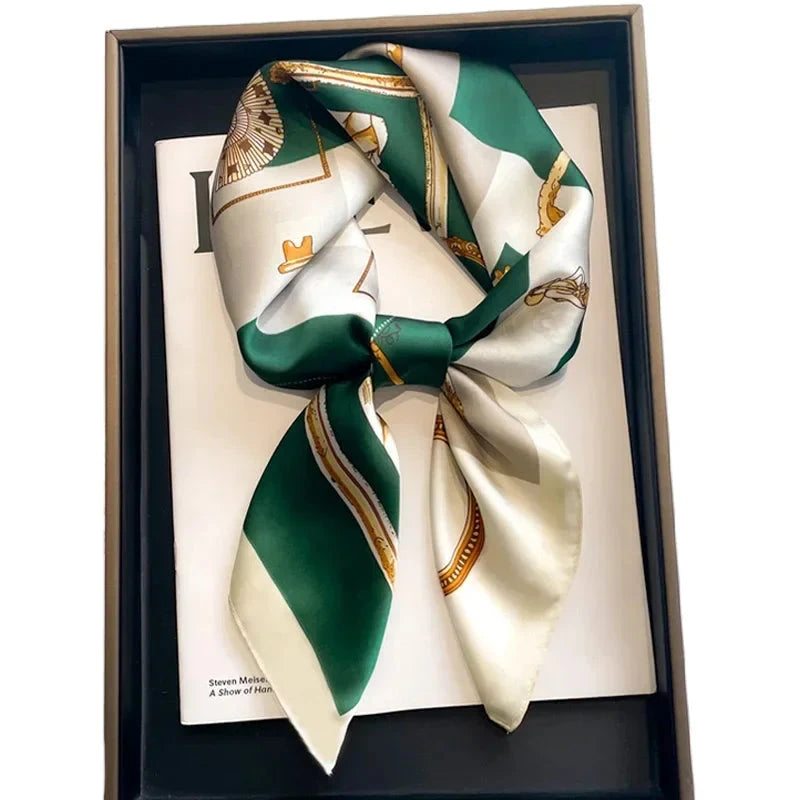 Neckerchief Female Luxury Square Scarf for Women Silk Feeling Shawl Satin Hijab Fashion Wraps Hair Bands Ribbon Headband Bandann Econic Blanks