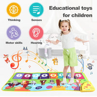 Piano Mat for Kids Kids Toddlers Floor Keyboard Dance Mat Baby Fitness Play Animal Music Blanket Instrument Toys Girl Boy Gift Econic Blanks