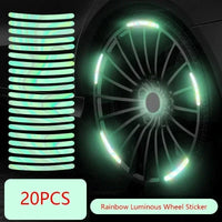 Car Wheel Hub Reflective Stripes Stickers – Night Safety Tire Rim Decals, Waterproof Warning Tape for Vehicle Decoration Econic Blanks