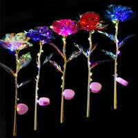 Led Valentine's Day Mother's Day Gift 24K Foil Plated Roses Artifical Flowers Wedding Decor Lover Lighting Roses Creative Gift Quick Pick Grocers
