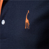 Dropshipping Polo Giraffe Shirt Men Quality Embroidery Summer Short Sleeve Polo Casual Business Social Mens Polos BR Size Quick Pick Grocers