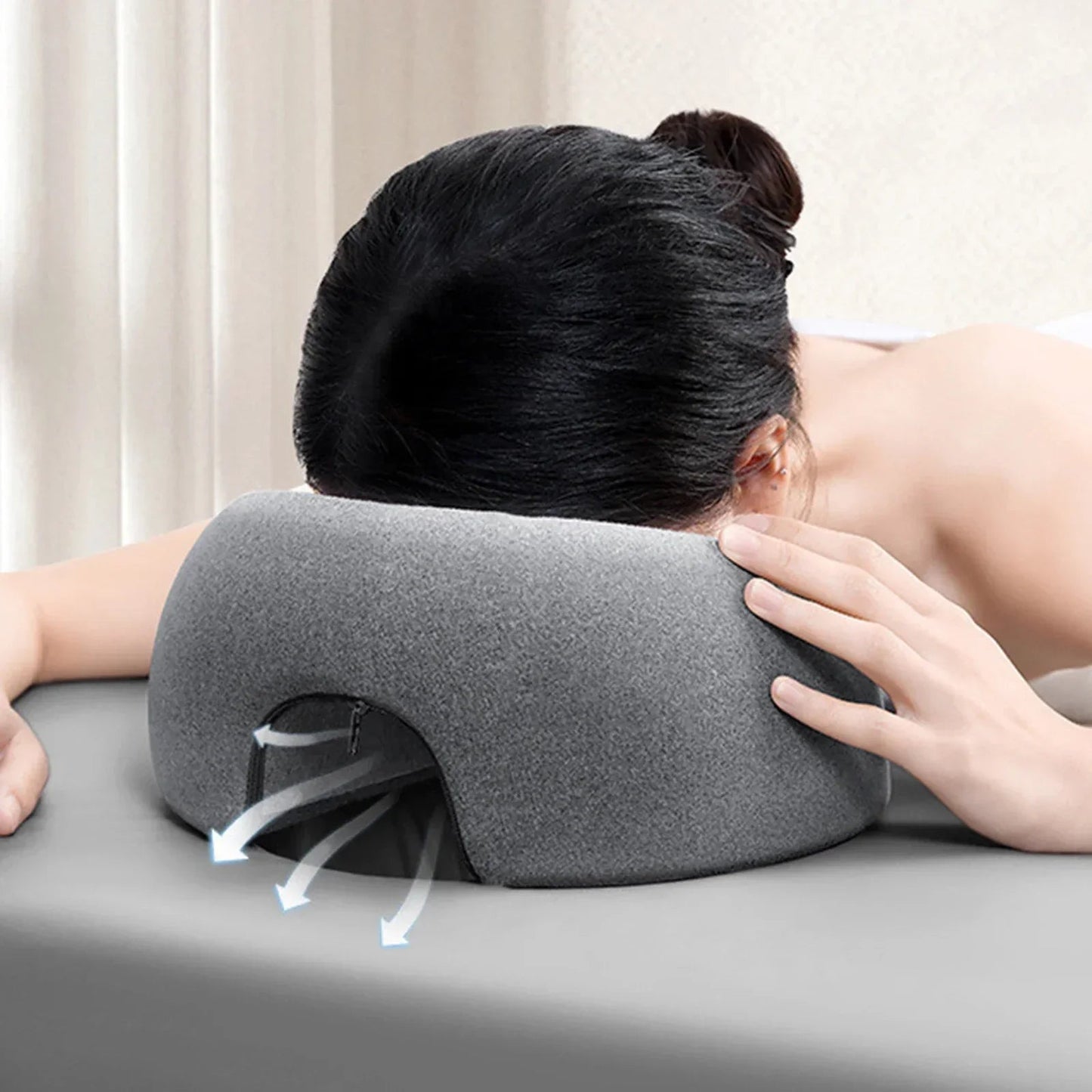 Face Down Pillow Desk Nap Pillow Prone Resting Comfort Memory Foam Ergonomics Home Massage Headrest for Beauty Salon Econic Blanks