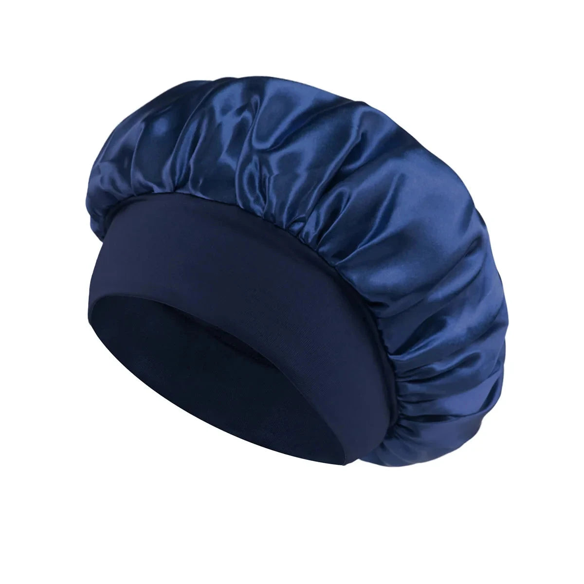 1PC Women's Satin Solid Bonnets Wide-brimmed Night Sleeping Bathing Hat Unisex Head Wrap Elastic Band Cap Hair Care Bonnet. Econic Blanks