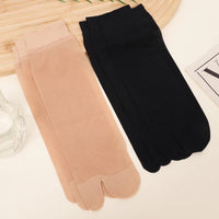 Two Toed Crystal Silk Socks Clear White Black Breathable Cool Stockings Unisex Japanese Men Women Summer Ultra-Thin Tabi Socks Quick Pick Grocers