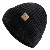 New Unisex Two-Tone Winter Hats Add Fur Lined Men And Women Fashion Warm Beanie Cap Casual Winter Knitted Hats Purest Peak